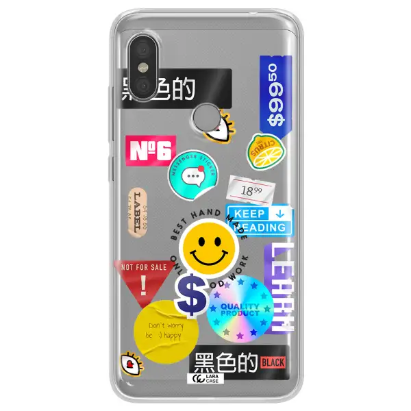 Happy Stıckers Xiaomi Redmi Note 6 Pro Clear TPU Case
