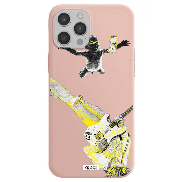 Guitarist Apple iPhone 12 pro Silicone pastel pink Case