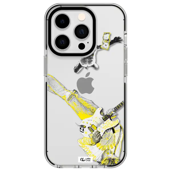 Guitarist Apple iPhone 14 pro impact black border Case