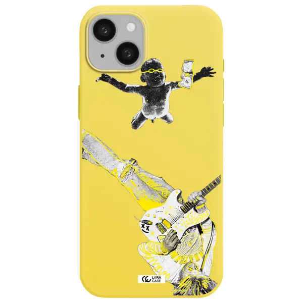 Guitarist Apple iphone 15 plus Silicone canary yellow Case