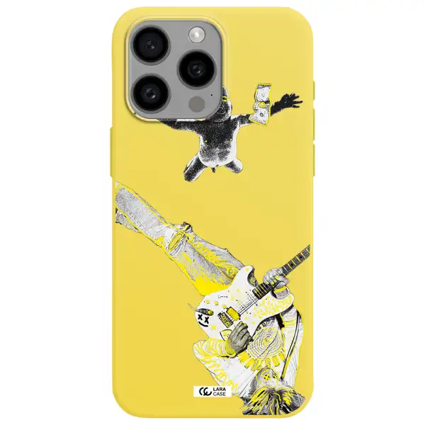 Guitarist Apple Iphone 15 Pro max Silicone canary yellow Case