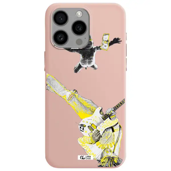 Guitarist Apple Iphone 15 Pro max Silicone pastel pink Case