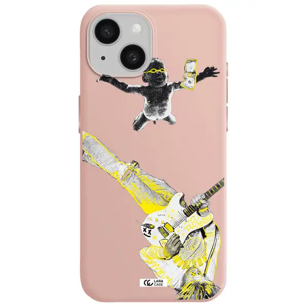 Guitarist Apple Iphone 15 Silicone Pastel Pink Case
