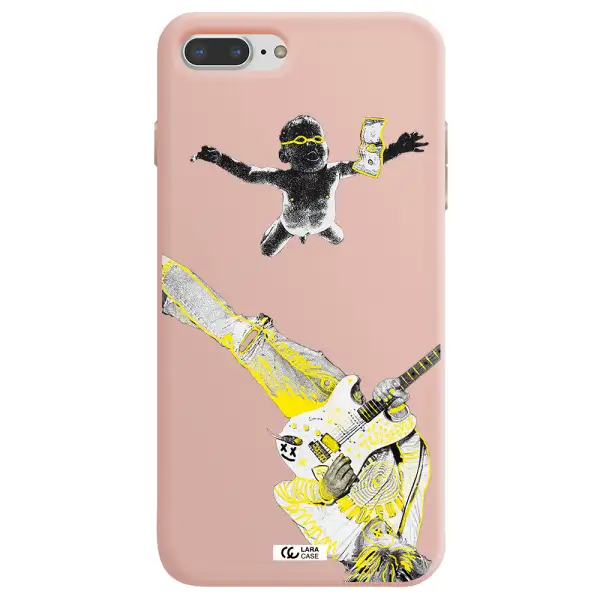 Guitarist Apple iPhone 7 plus Silicone pastel pink Case