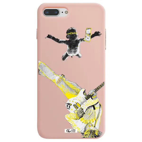 Guitarist Apple iPhone 8 plus Silicone pastel pink Case