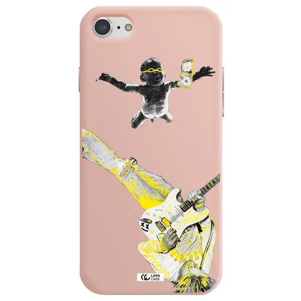 Guitarist Apple iPhone 8 Silicone pastel pink Case