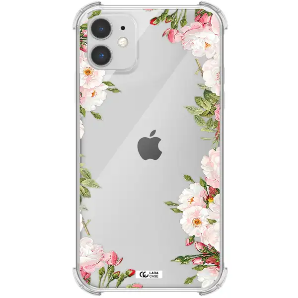 Watercolor Floral Frame Apple iPhone 11 Clear PC Case