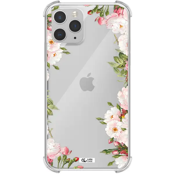 Watercolor Floral Frame Apple iPhone 11 pro max Clear PC Case