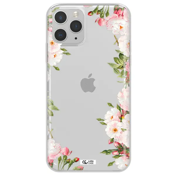 Watercolor Floral Frame Apple iPhone 11 pro max Clear TPU Case