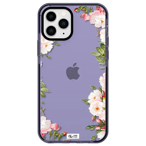 Watercolor Floral Frame Apple iPhone 11 pro max impact Lilac Case