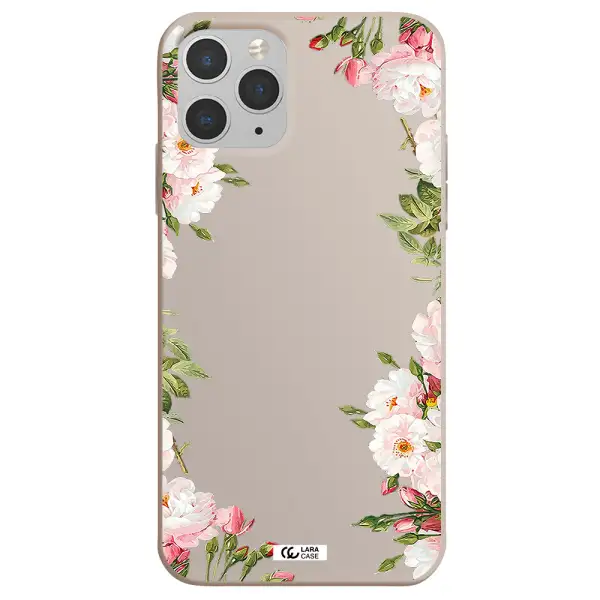 Watercolor Floral Frame Apple iPhone 11 pro Silicone Stone Case