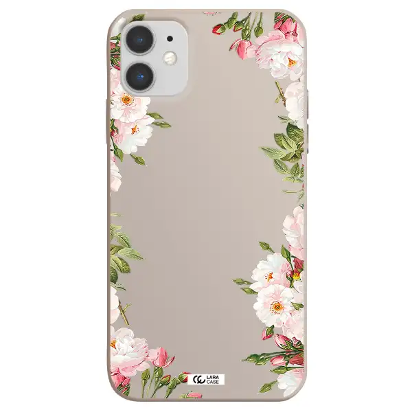 Watercolor Floral Frame Apple iPhone 11 Silicone Stone Case