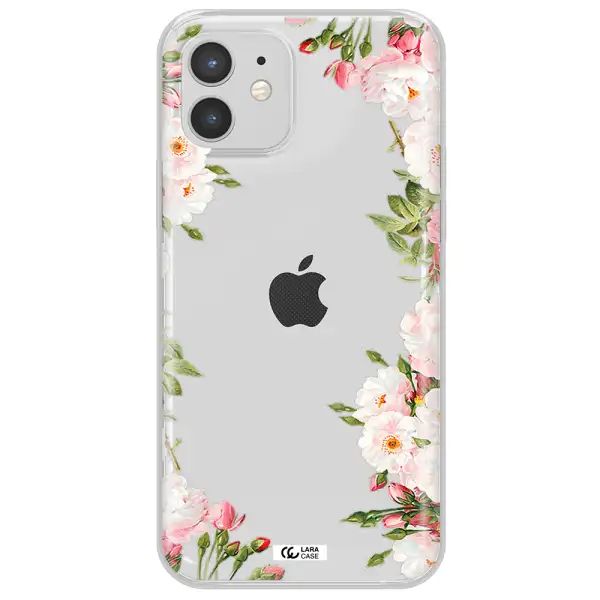 Watercolor Floral Frame Apple iPhone 12 Clear TPU Case