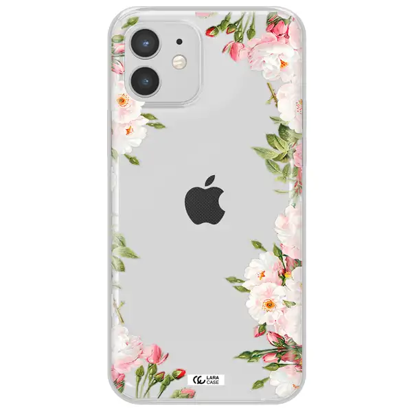 Watercolor Floral Frame Apple iPhone 12 mini Clear TPU Case