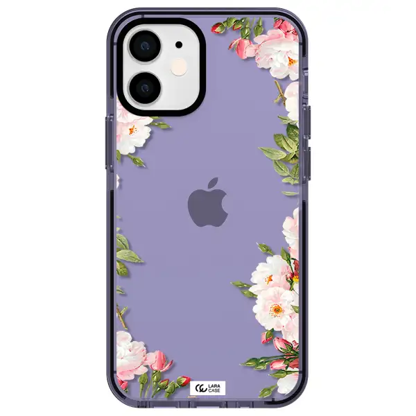 Watercolor Floral Frame Apple iPhone 12 mini impact Lilac Case