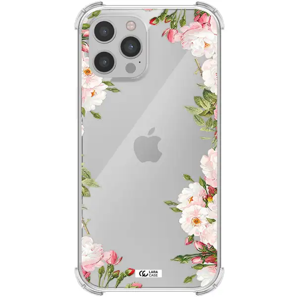 Watercolor Floral Frame Apple iPhone 12 pro max Clear PC Case