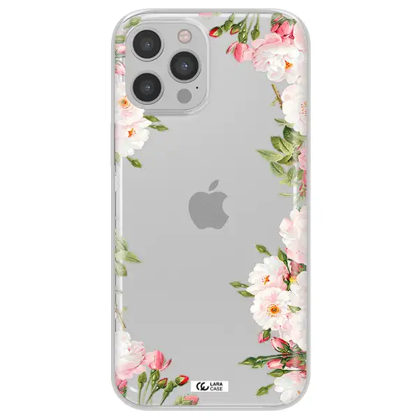 Watercolor Floral Frame Apple iPhone 12 pro max Clear TPU Case