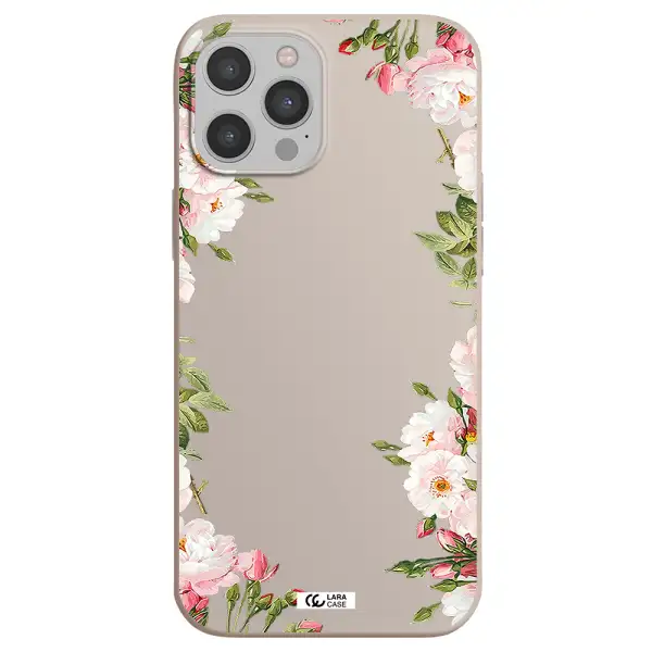 Watercolor Floral Frame Apple iPhone 12 pro max Silicone Stone Case