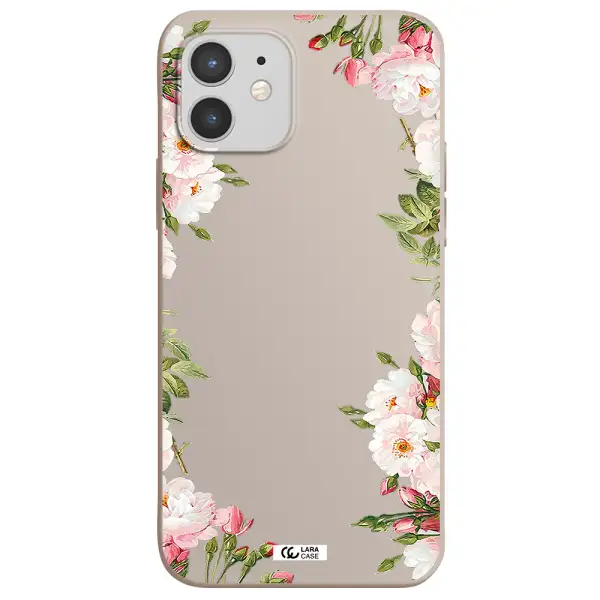 Watercolor Floral Frame Apple iPhone 12 Silicone Stone Case