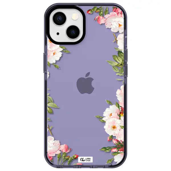 Watercolor Floral Frame Apple iPhone 13 impact Lilac Case