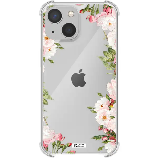 Watercolor Floral Frame Apple iPhone 13 mini Clear PC Case