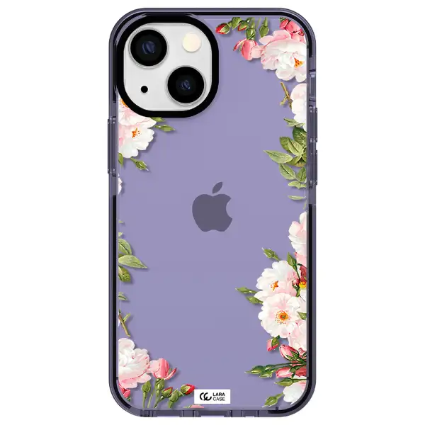 Watercolor Floral Frame Apple iPhone 13 mini impact Lilac Case