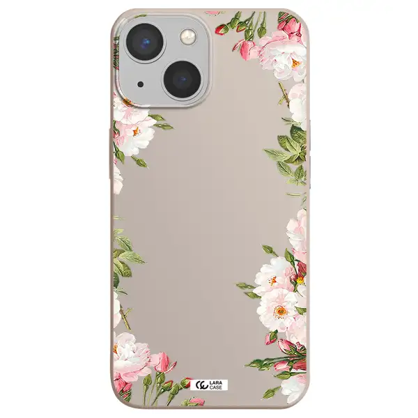 Watercolor Floral Frame Apple iPhone 13 mini Silicone Stone Case