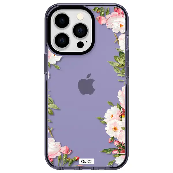 Watercolor Floral Frame Apple iPhone 13 Pro impact Lilac Case