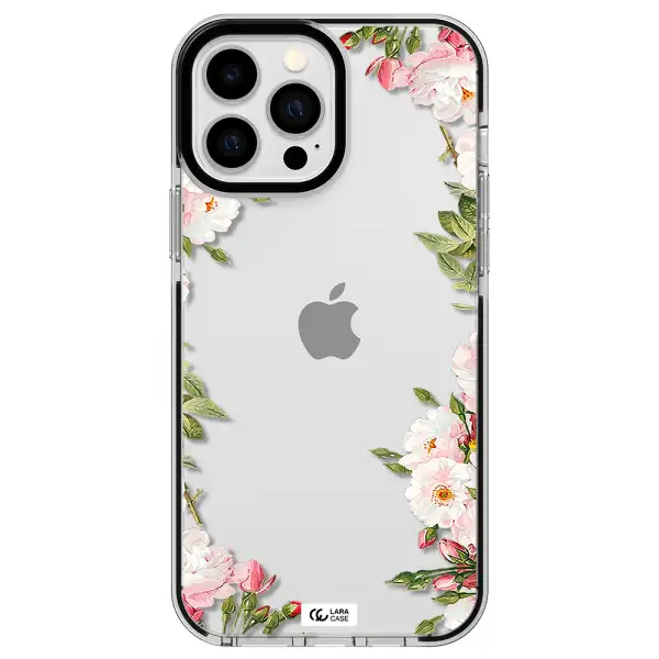 Watercolor Floral Frame Apple iPhone 13 Pro Max impact black border Case