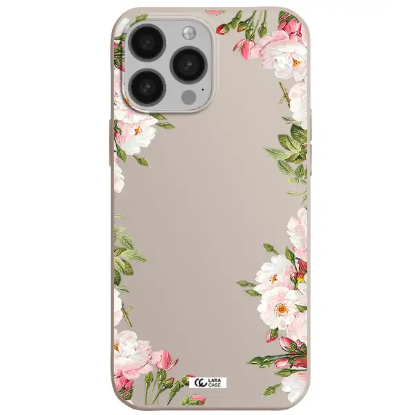 Watercolor Floral Frame Apple iPhone 13 Pro Max Silicone Stone Case