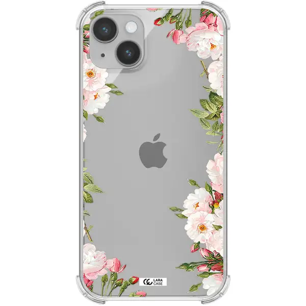 Watercolor Floral Frame Apple iPhone 14 Clear PC Case