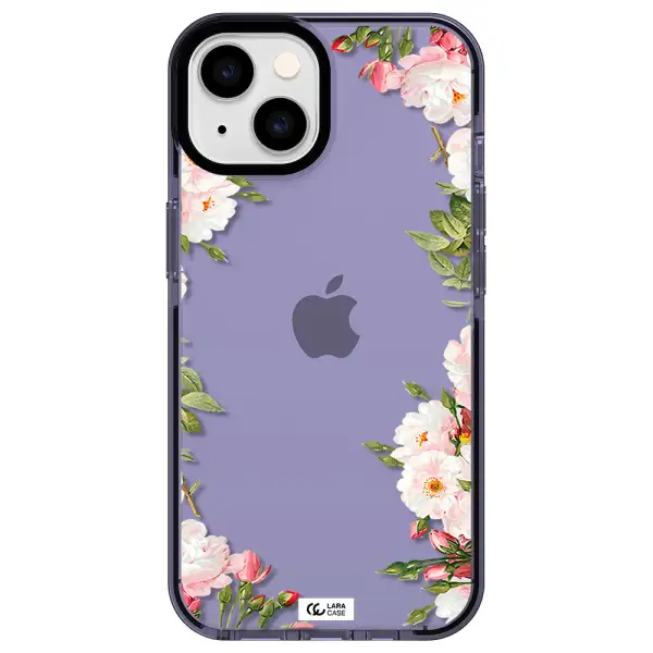 Watercolor Floral Frame Apple iPhone 14 impact Lilac Case