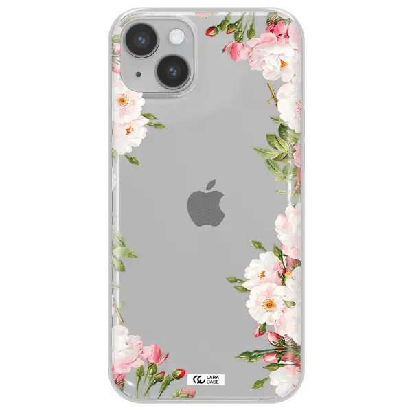 Watercolor Floral Frame Apple iPhone 14 plus Clear TPU Case
