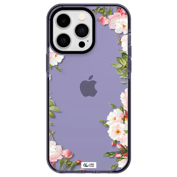 Watercolor Floral Frame Apple iPhone 14 pro max impact Lilac Case