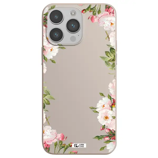 Watercolor Floral Frame Apple iPhone 14 pro max Silicone Stone Case