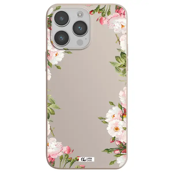 Watercolor Floral Frame Apple iPhone 14 pro Silicone Stone Case
