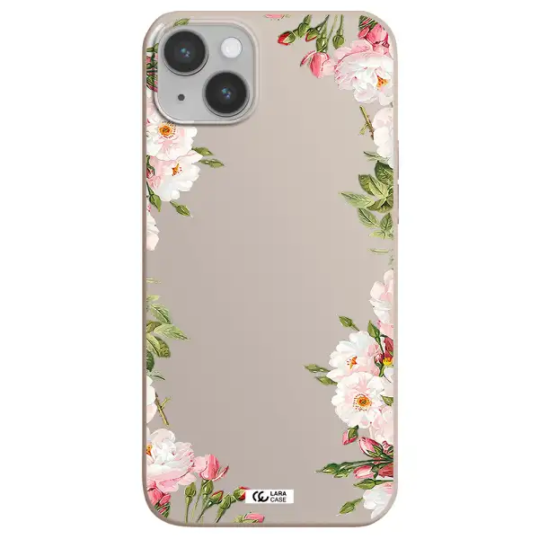 Watercolor Floral Frame Apple iPhone 14 Silicone Stone Case