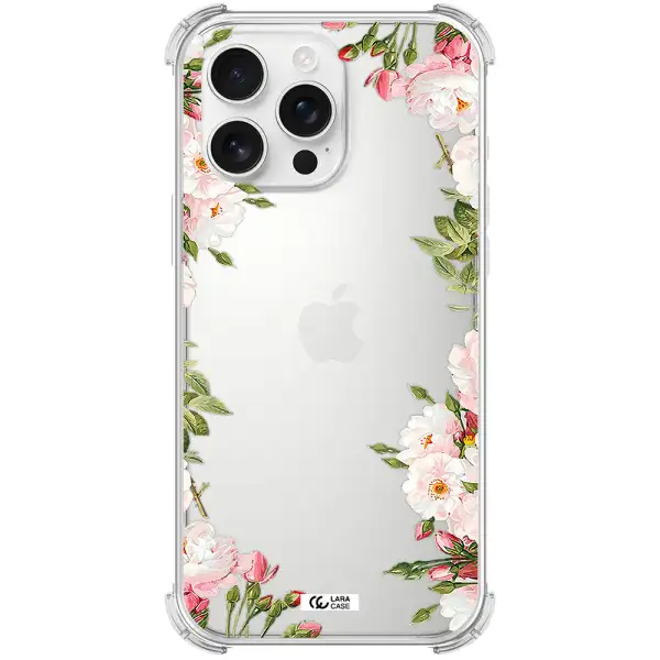 Watercolor Floral Frame Apple Iphone 16 Pro Max Clear Pc Case