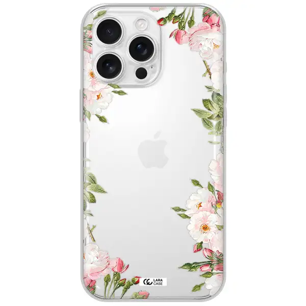 Watercolor Floral Frame Apple Iphone 16 Pro Max Clear Tpu Case