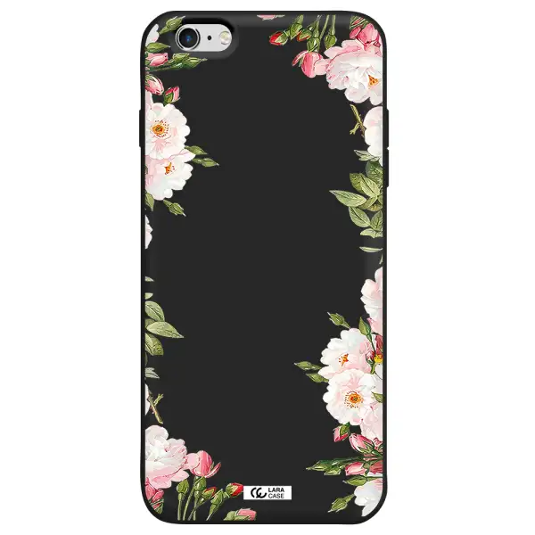 Watercolor Floral Frame Apple iPhone 6 plus Silicone black Case
