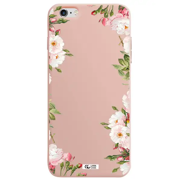Watercolor Floral Frame Apple iPhone 6 plus Silicone pastel pink Case