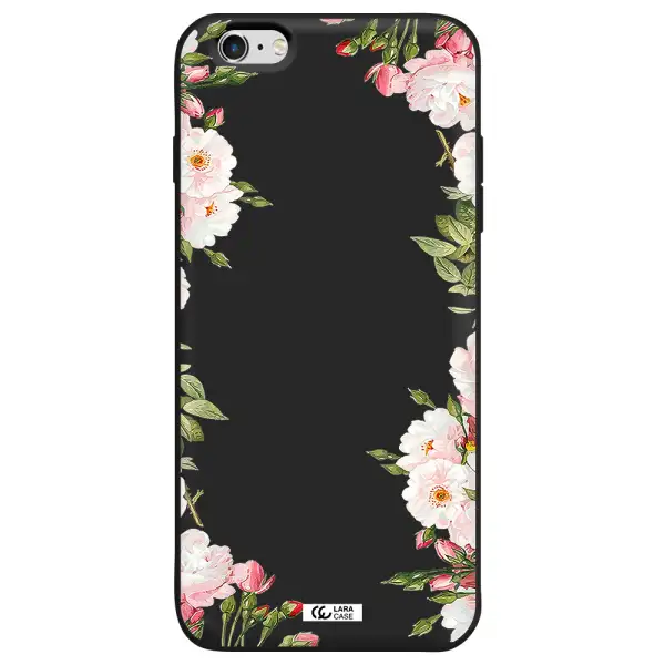 Watercolor Floral Frame Apple iPhone 6 s plus Silicone black Case