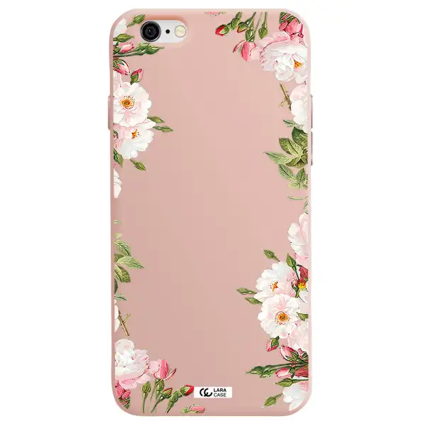 Watercolor Floral Frame Apple iPhone 6 Silicone pastel pink Case