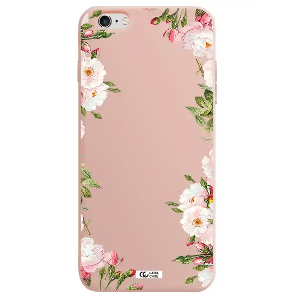 Watercolor Floral Frame Apple iPhone 6S Silicone pastel pink Case