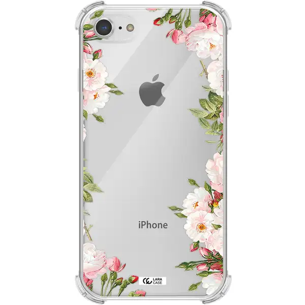 Watercolor Floral Frame Apple iPhone 8 Clear PC Case