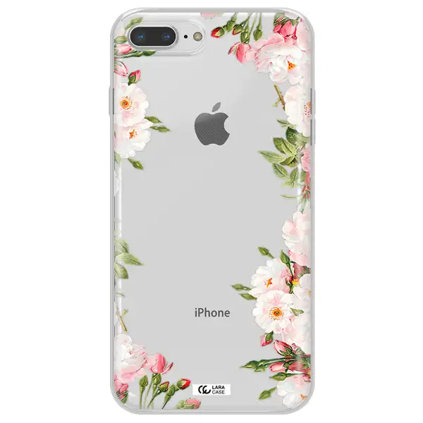 Watercolor Floral Frame Apple iPhone 8 plus Clear TPU Case