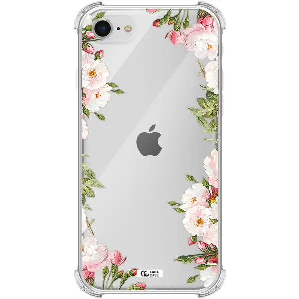 Watercolor Floral Frame Apple iPhone se 2020 Clear PC Case