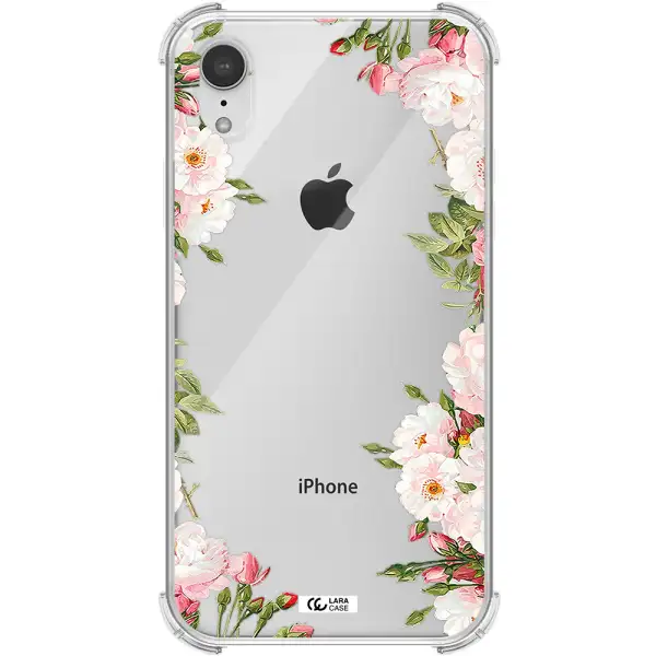 Watercolor Floral Frame Apple iPhone XR Clear PC Case