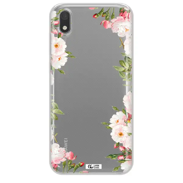 Watercolor Floral Frame Huawei Honor 8S Clear TPU Case