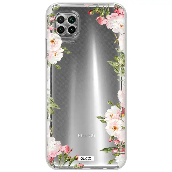 Watercolor Floral Frame Huawei Nova 7I Clear Tpu Case